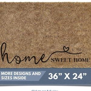 Barnyard Designs Doormat Welcome Mat for Outdoors, Large Front Door Entrance Mat, Brown (Home Sweet Home Script, 36x24)