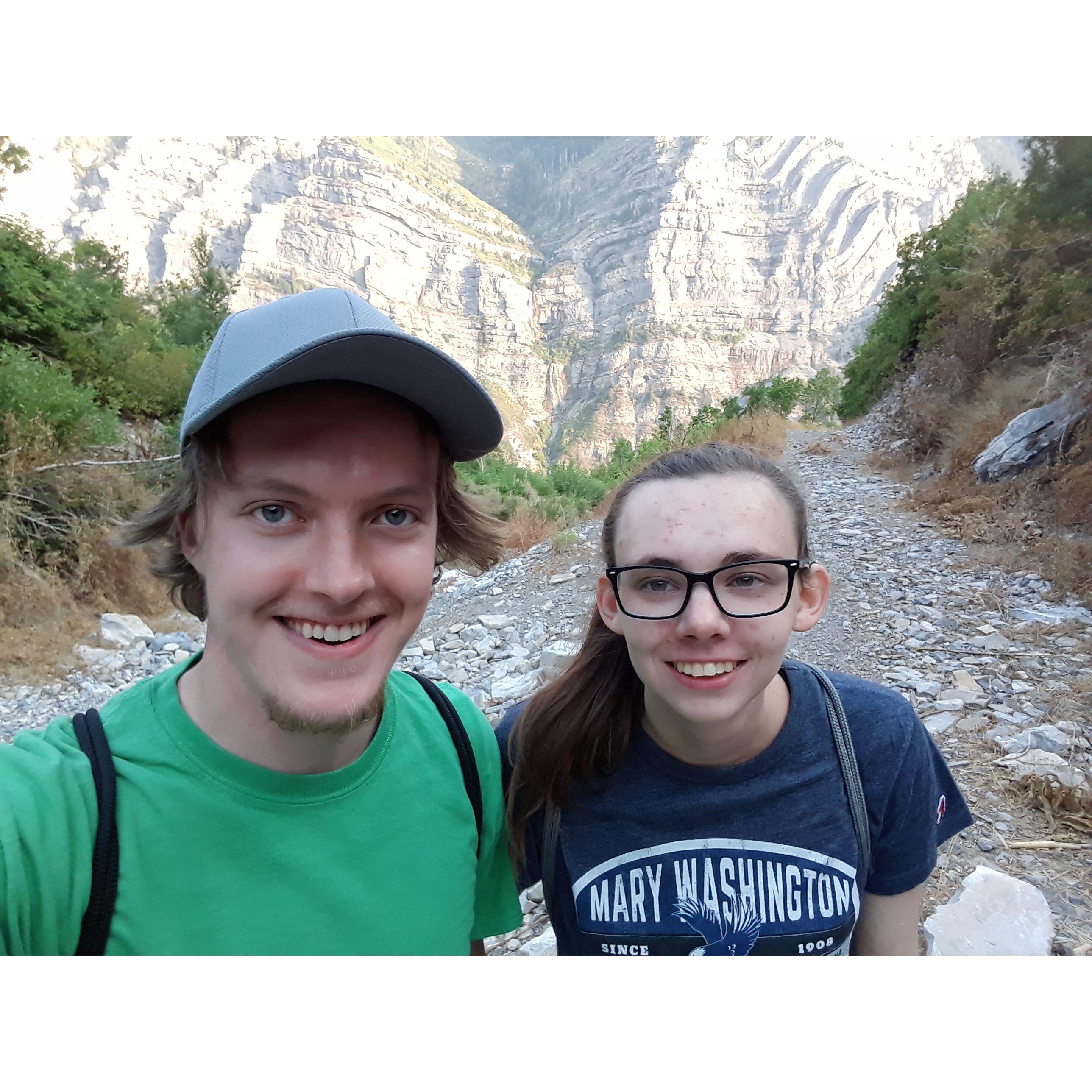 September 2020 - This was our "first date" after we became official over Zoom. By the way, this is Lost Creek Falls in Provo Canyon and everyone should do it!