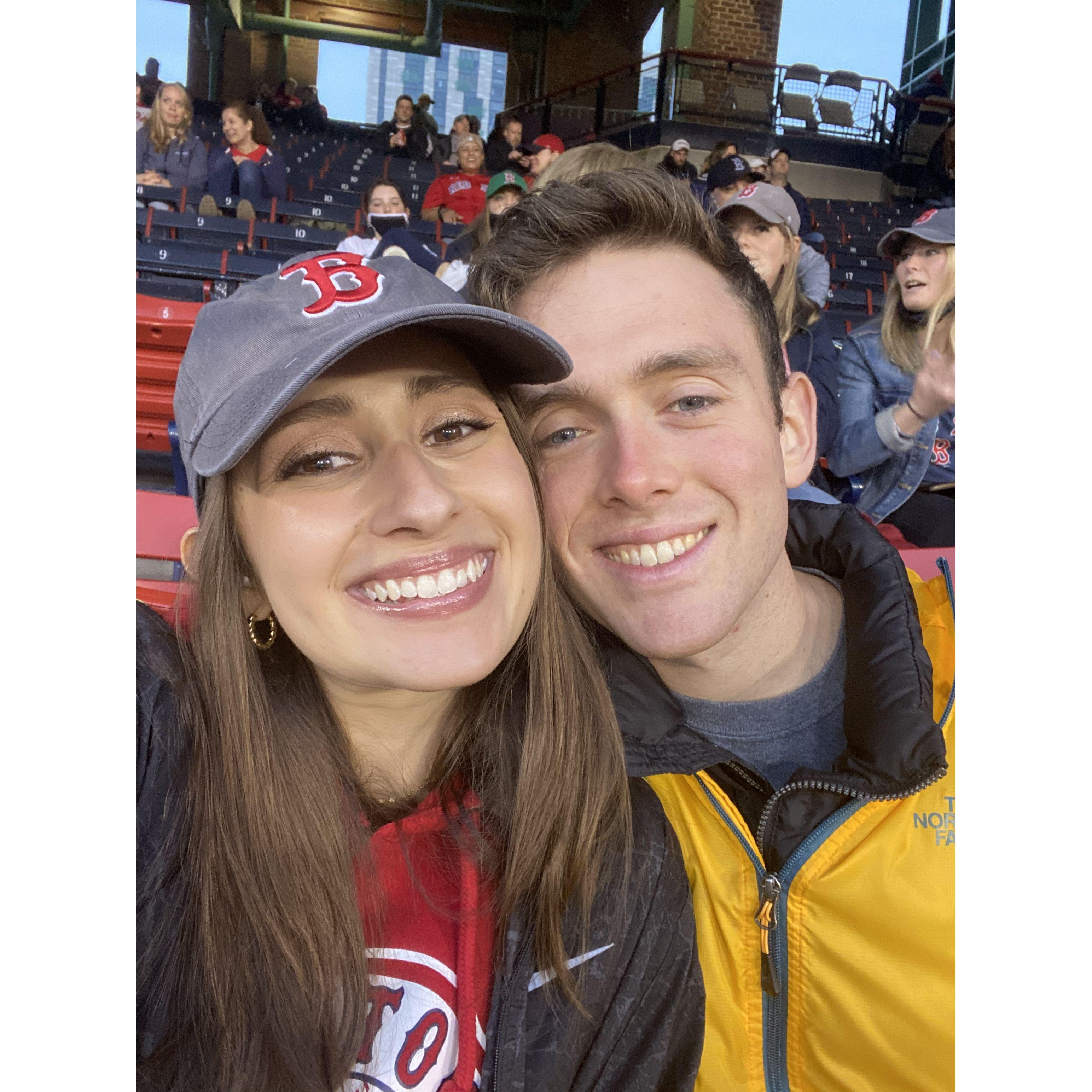 May 2021 - Angelica’s second trip to Boston to visit Travis! We went to a Red Sox game and were surprised that they didn’t stop the game when it started pouring rain!