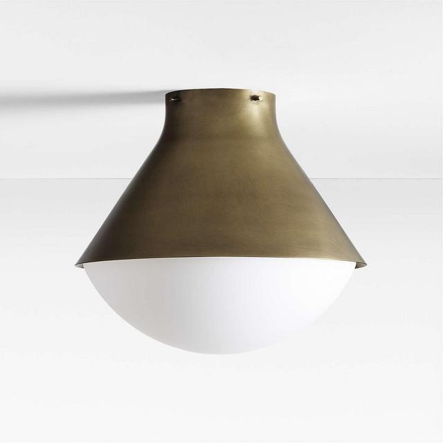 Rainier Brass Conical Flush Mount Light