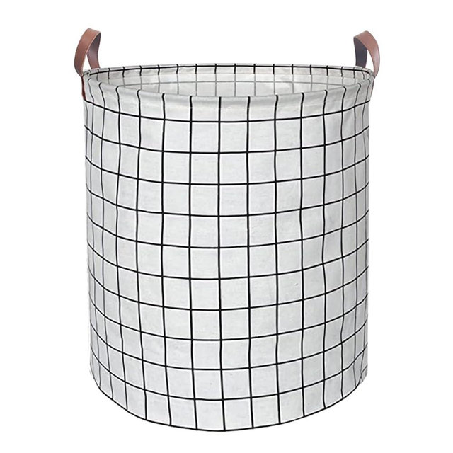 Waterproof Laundry Hamper Collapsible Laundry Basket Leather Handle Laundry Bag Large Clothes Storage Toy Organization for Bathroom Bedroom Laundryroom College Dorms (Laundry Basket-003)