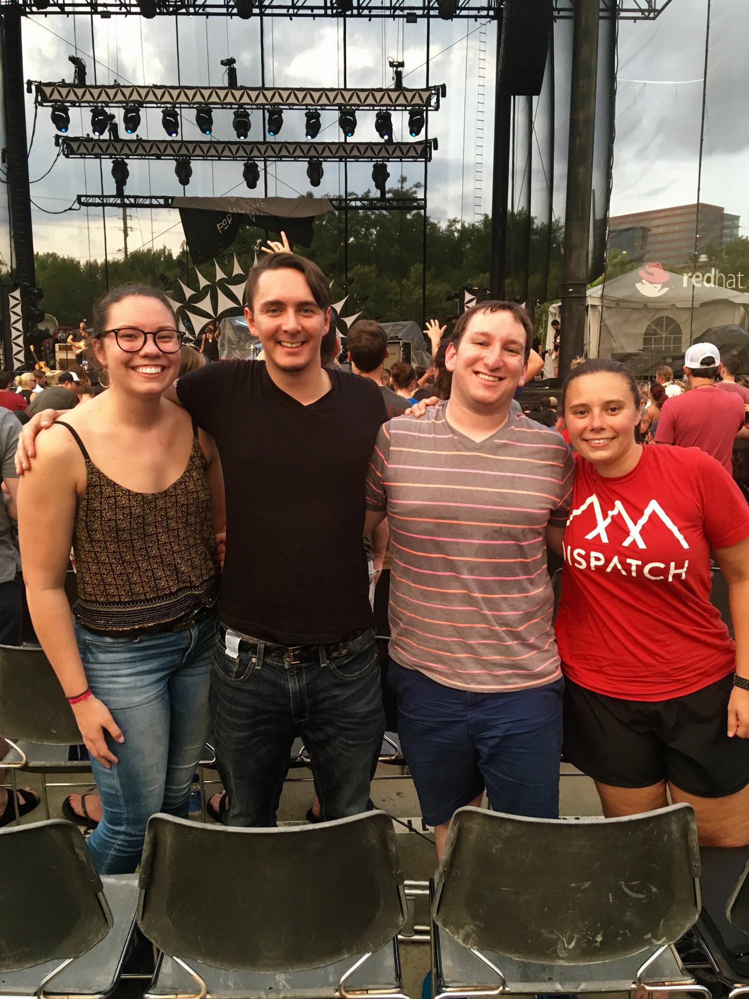 Sam and Hope with Bryn and Zak at their summer Dispatch concert