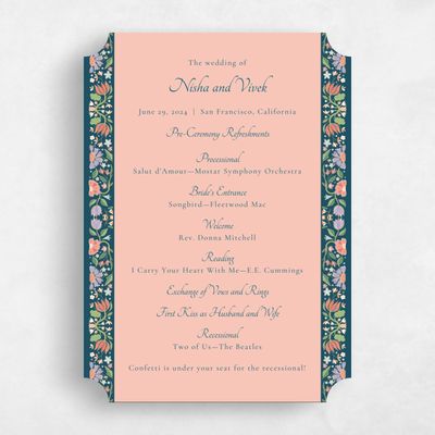 Pink Ticket Wedding Program - Suraya