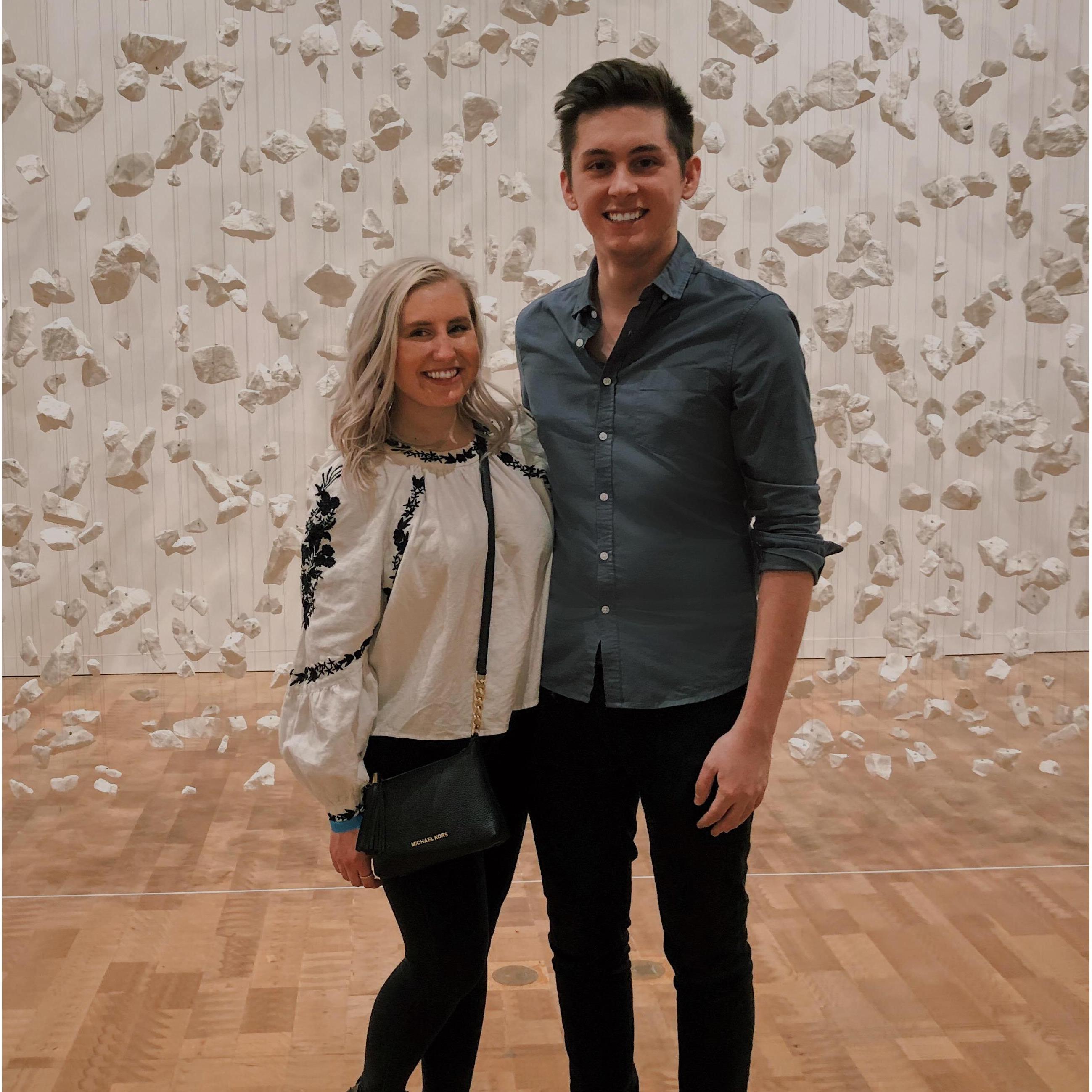 Our first photo together at the Milwaukee Art Museum After Dark