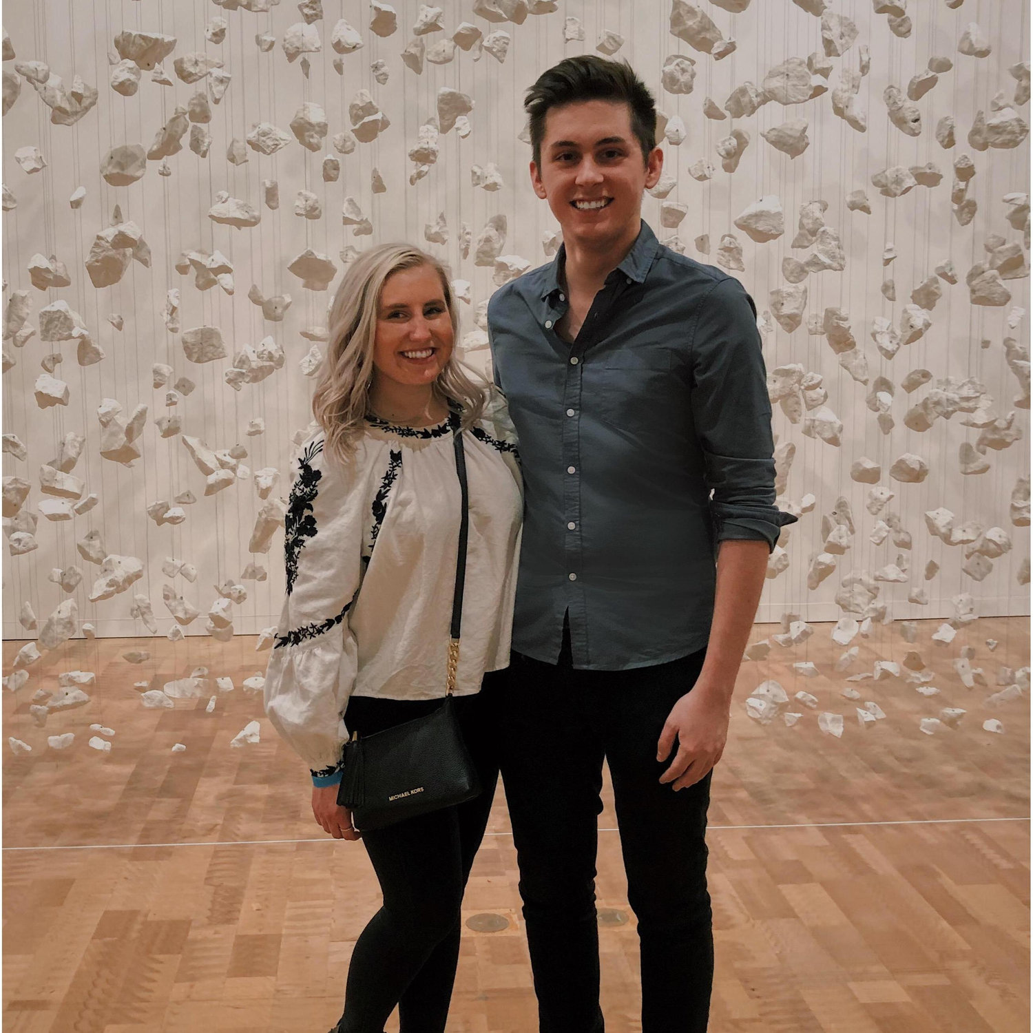 Our first photo together at the Milwaukee Art Museum After Dark