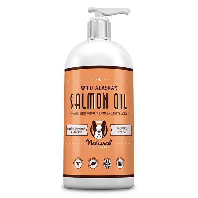 Natural Dog Company Wild Alaskan Salmon Oil for Dogs, Omega 3 & 6 Supplement with EPA & DHA, Supports Immune System, Heart Health, Joint Function, and Skin & Coat, All-Natural, 16 Fluid Ounce Bottle