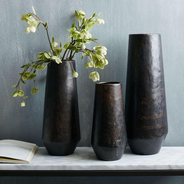 Recycled Metal Vase, Set of 3