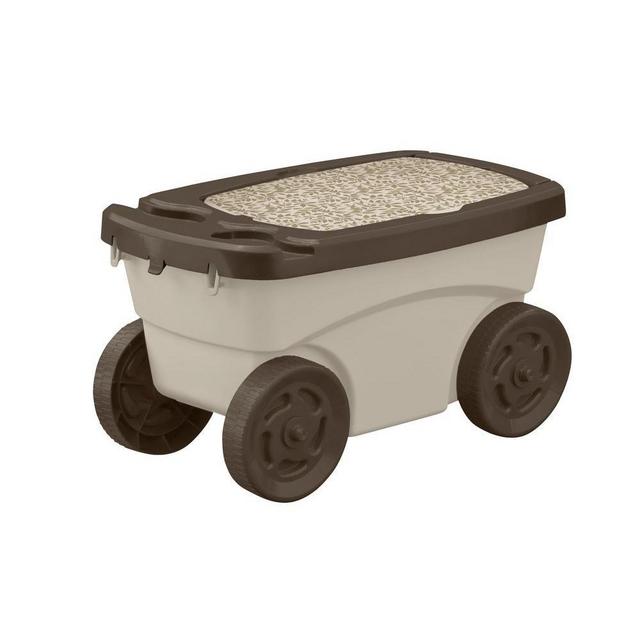 Portable 12.25 in. x 13 in. Resin Garden Scooter