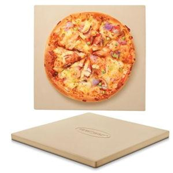 Unicook 16" x 16" Square Pizza Stone for Grill and Oven, Large Cordierite Bread Baking Stone for Crispy Crust Pizzas, Bread and Cookies, Includes Dough Scraper