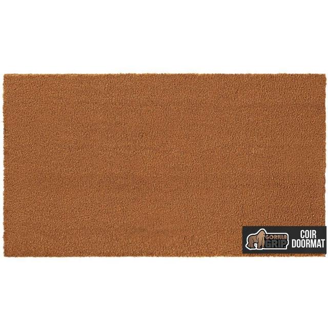 Gorilla Grip Premium Durable Coir Door Mat, 24x16, Thick Heavy Duty Coco Doormat for Indoor Outdoor, Easy Clean, Low Maintenance, Low-Profile Rug Mats for Entry, Patio, High Traffic Areas, Solid
