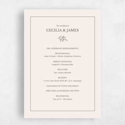 Green Simple Wedding Program - Norcross