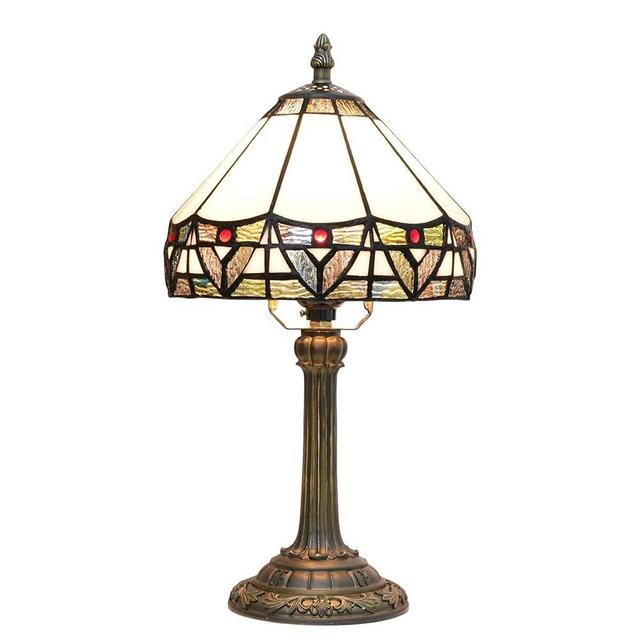 wecrejoni Tiffany Lamp Bedside Table Lamp-Nightstand,Stained Glass Lamp for Bedroom Dorm Living Kitchen, Aesthetic Cute Home Decor Gift,8 inch Rome