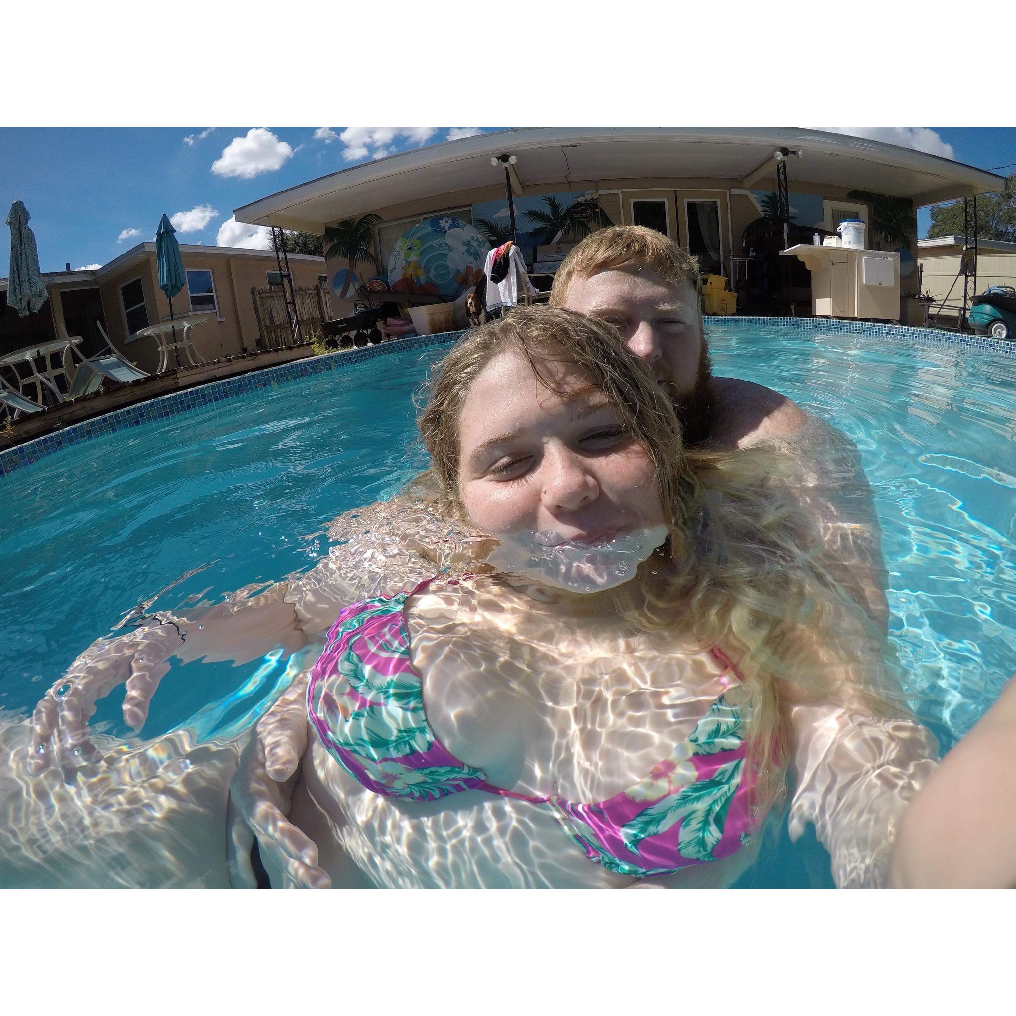 Pool scenes with Tess & Peter!
