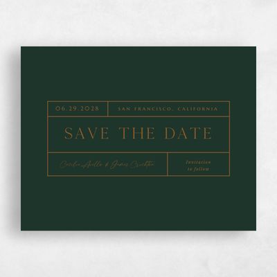 Green Fall Wedding Save the Date - Colfax Landscape