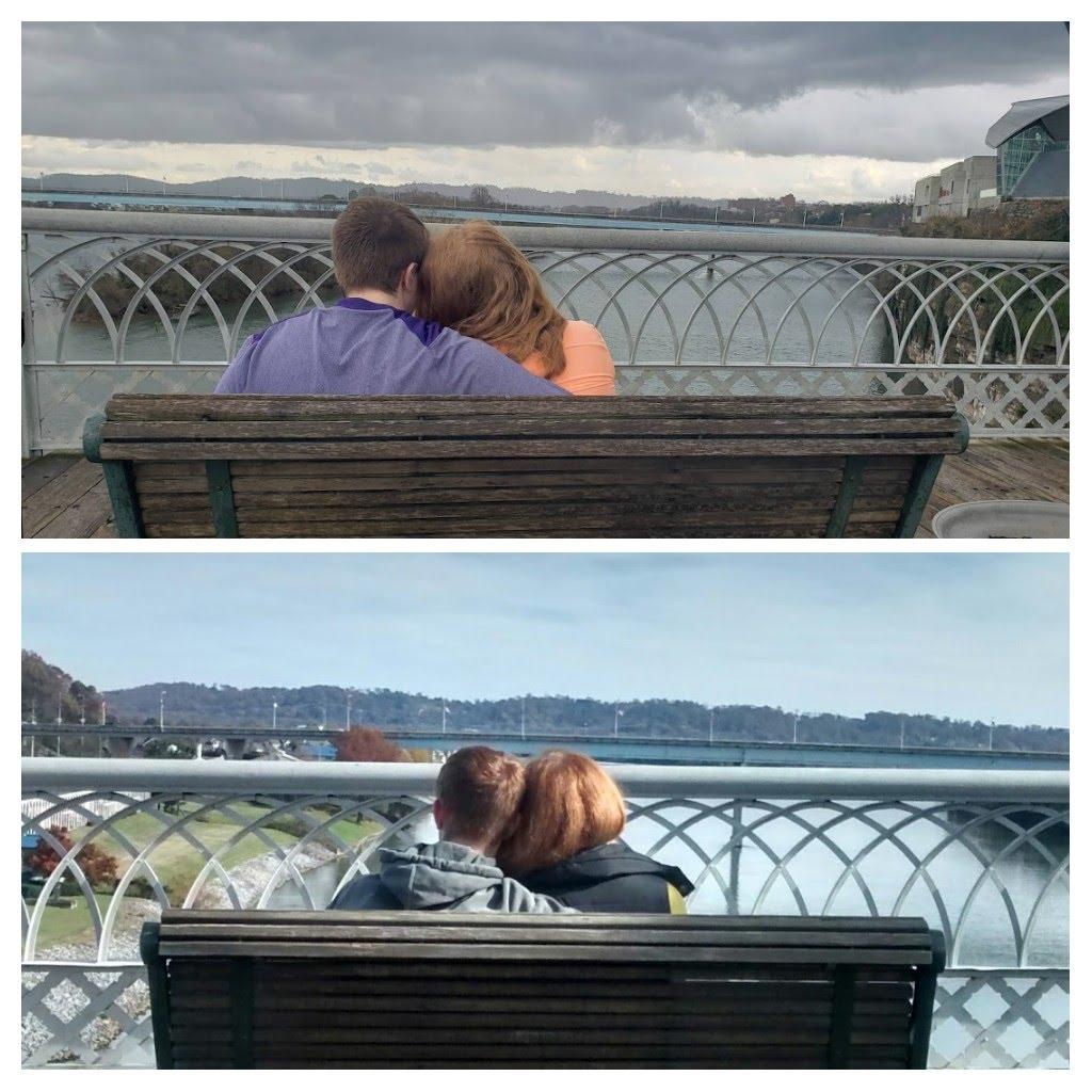 A comparison shot from 2015 to 2021 (the day he proposed!)