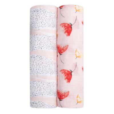 aden + anais 2-Pack Picked for You Swaddle Blankets in Red/Pink