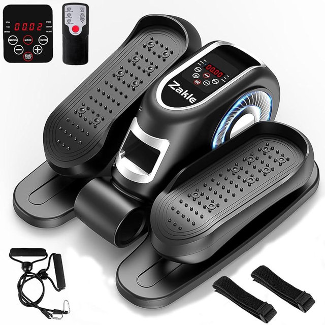 Zakle Under Desk Elliptical Machine, Electric Elliptical Training Machine w/Remote Control, 12 Speed Levels, Quiet Seated Pedal Exerciser for Home Office