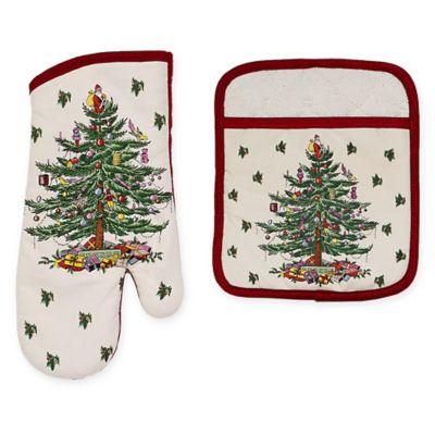 Spode® Christmas Tree by Avanti Pot Holder and Oven Mitts Set