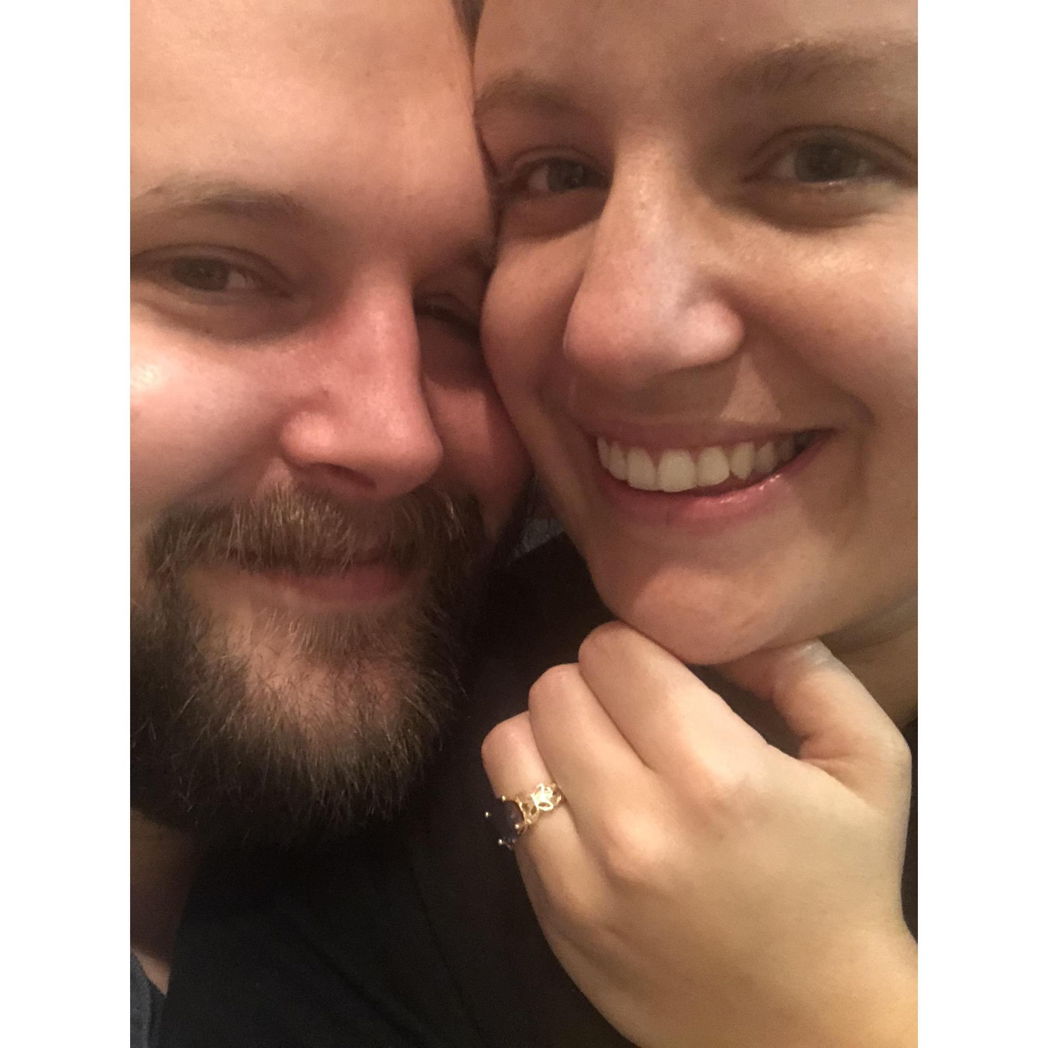 This was right after Steven proposed on our balcony during the sunset.