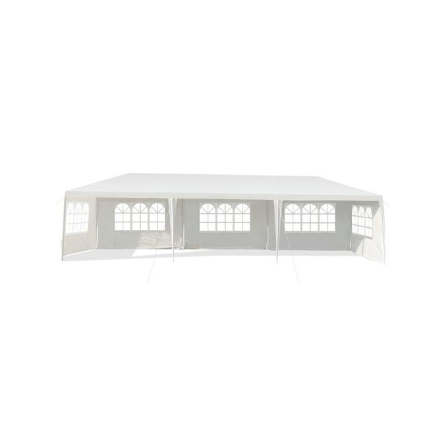 Tangkula 10' x 30' Outdoor White Wedding Party Event Tent with 5 Removable Side Walls