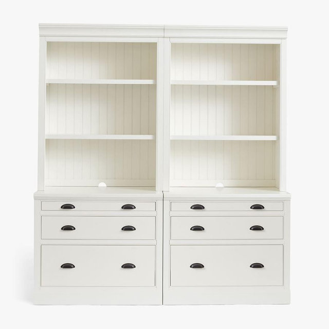 Aubrey 72" Double Lateral File Cabinet Bookcase, Dutch White
