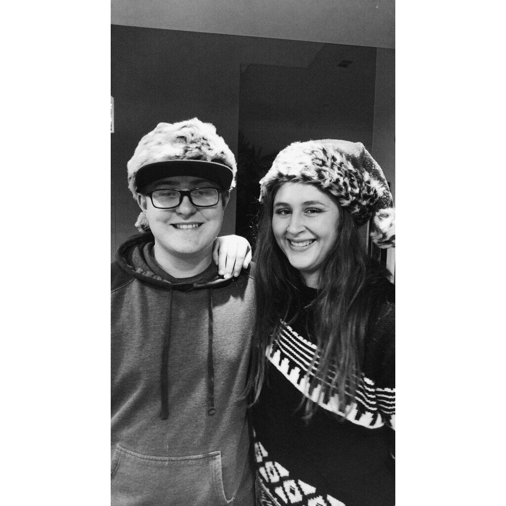 For some reason the time stamp on this picture says 3/1/2017. Not sure why we were wearing Santa hats in March, but there we were. 3/1/2017