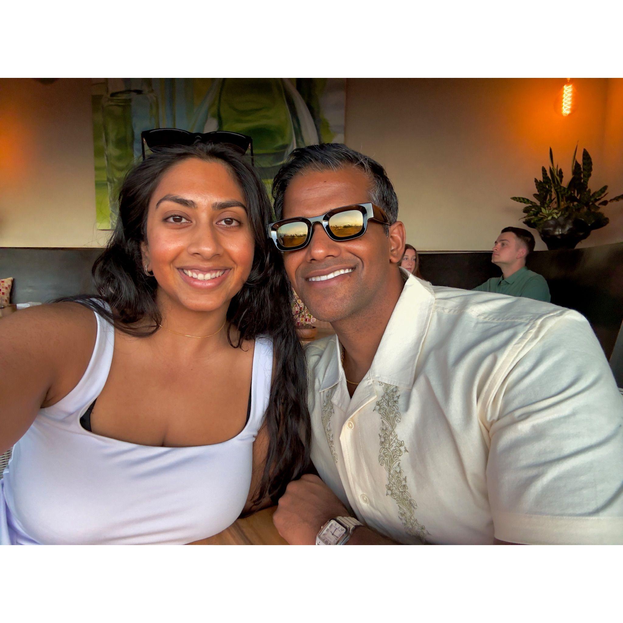 Enjoy sunsets and good food- our favorite things