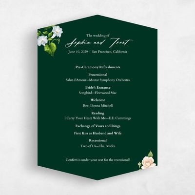 Green Diamond Wedding Program - Eterno