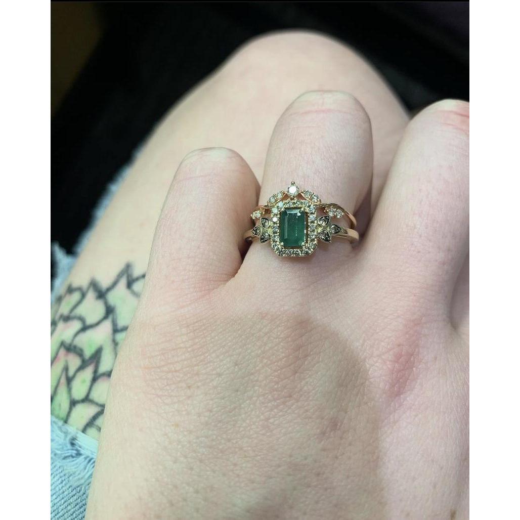 The engagement ring and the wedding band.