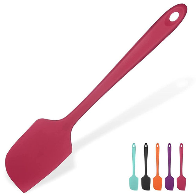 14in Extra Large Silicone Spatula: U-Taste 600ºF Heat Resistant Flexible Silicon Mixing Stirring Cooking Scraping Baking Bowl Scraper Seamless Spreader for Kitchen Nonstick Cookware (Red)