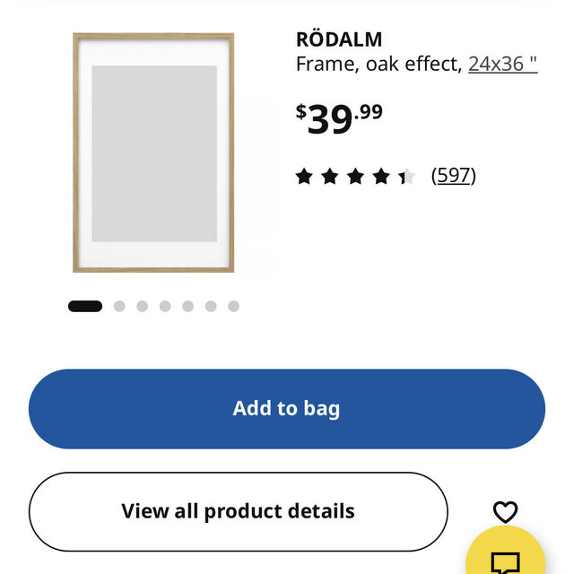 RÖDALM Frame - oak effect 24x36 "
