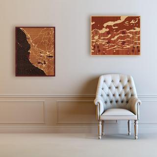 Custom Wood-Inlay Map