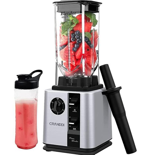 CRANDDI Countertop Blender, 1800w Powerful Professional Kitchen Blender, Quiet Blender with BPA-FREE 80oz Pitcher and Self-Cleaning, Smoothie Blender for Commercial and Home