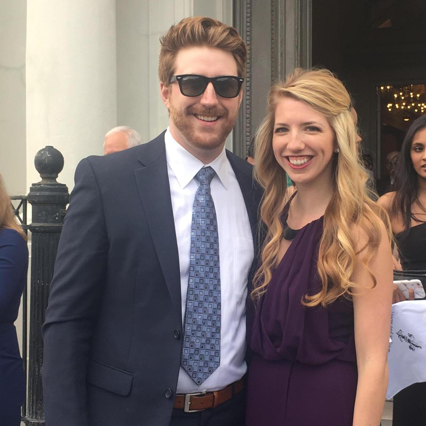 Celebrating our friends, Lauren and Billy, at their wedding in NOLA before the "second line"