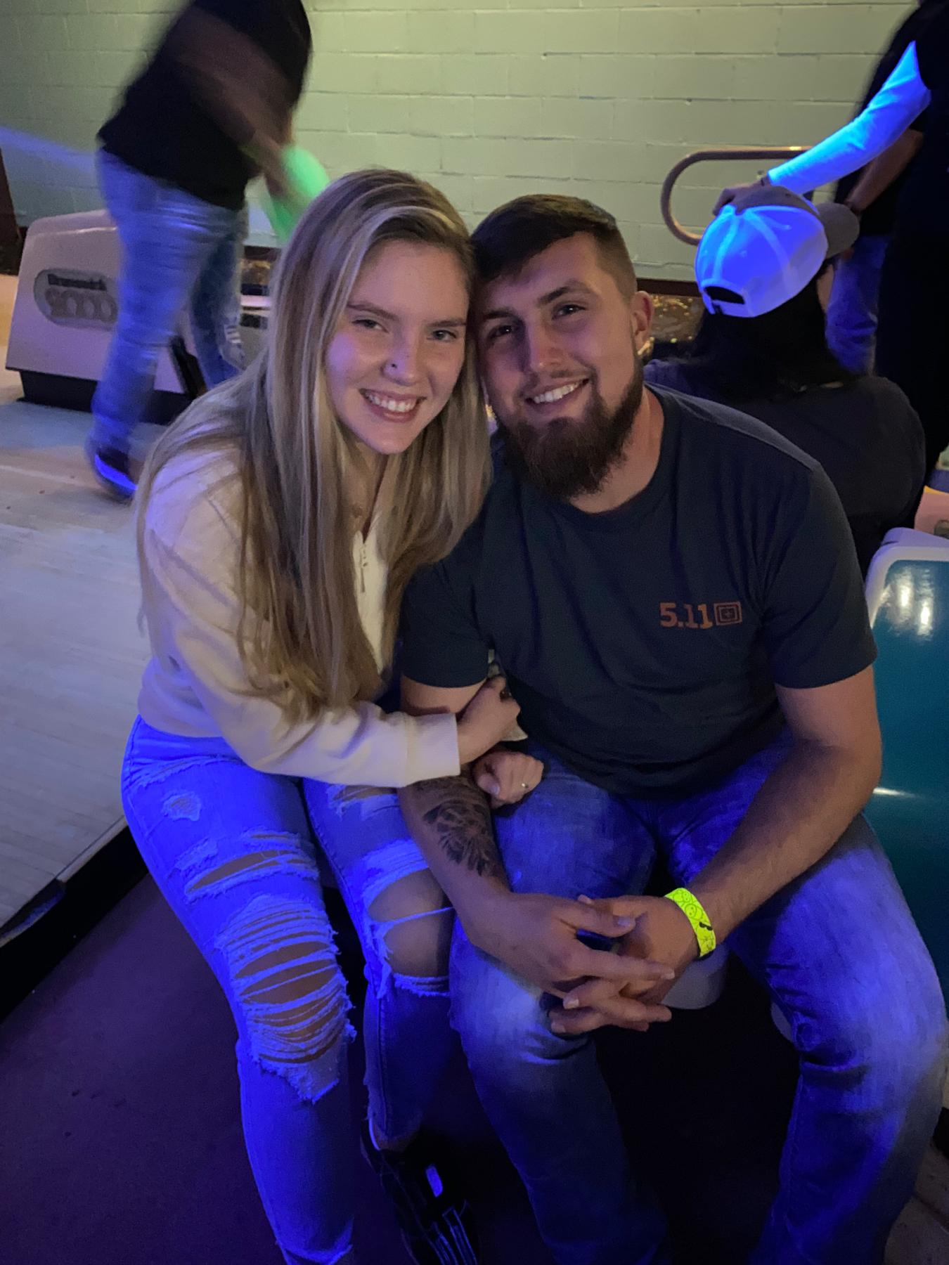 Bowling in our first New Years together! 2021 was a great year for us!