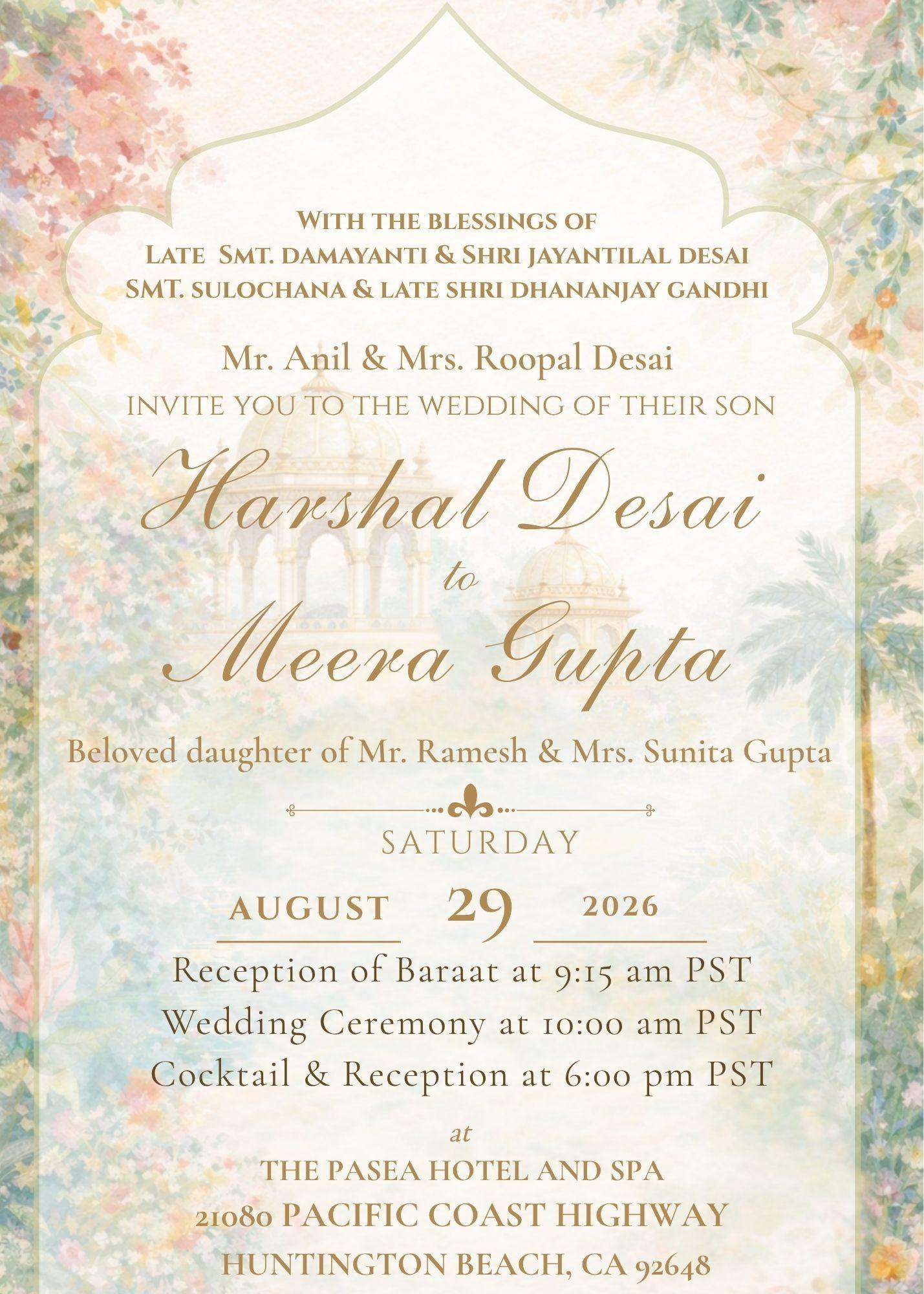 The Wedding Website of Harshal Desai and Meera Gupta