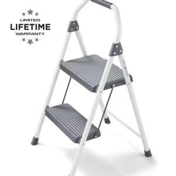 2-Step Compact Steel Step Stool, 225 lbs. Load Capacity Type II Duty Rating (8ft. Reach Height)