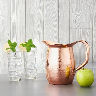 Stone Hammered Copper Water Pitcher