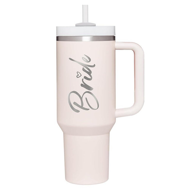 Bride To Be Gifts Bridal Shower Gifts Bachelorette Gifts for Bride Engagement Gifts for Her Wedding Gifts for Bride Bachelor Party Gifts Stainless Steel 40 oz Tumbler Cup with Handle Lids Straws