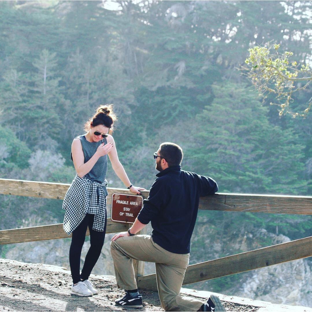 Nate's Proposal, McWay Falls, CA, Winter 2017