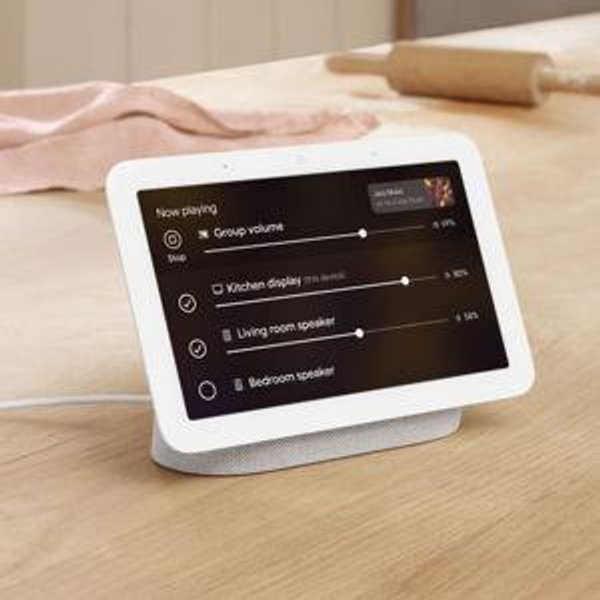 Nest Hub 7” Smart Touchscreen Display with Google Assistant (2nd Gen) - Chalk