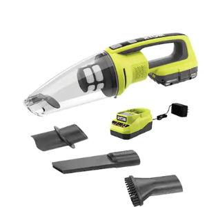 Ryobi ONE+ 18V Cordless Hand Vacuum with 2.0 Ah Battery and Charger