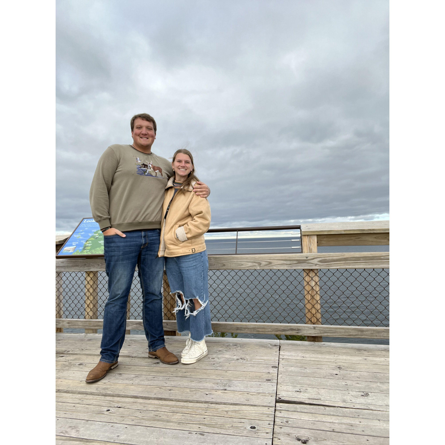 Us in one of our favorite state parks in Door County, Peninsula State Park!