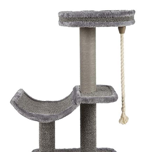 Catry Cat Tree Cradle Bed with Natural Sisal Scratching Posts and Teasing Rope for Kitten
