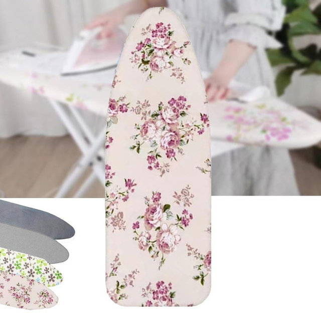 TAJMDGW Ironing Board Cover 15“x 48”Cotton Ironing Board Pad Heat Resistant Iron Board Cover Fits Standard Sizes, Replacement Ironing Padding, Adjustable(Peony,15x48 inch (120 x 40 cm))