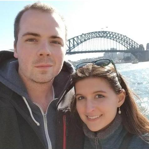A quick shot in front of Sydney Harbor Bridge on Andrea's first trip to Matt's home country