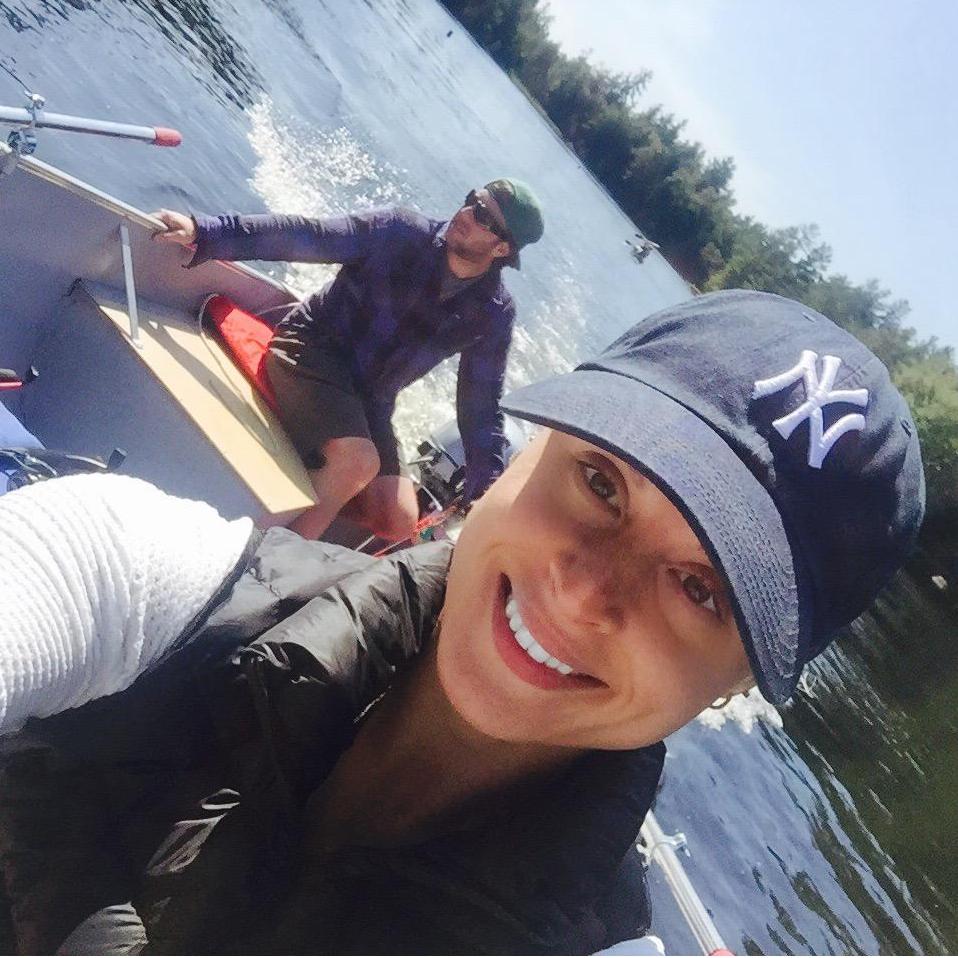 Boating out in Saranac Lake.