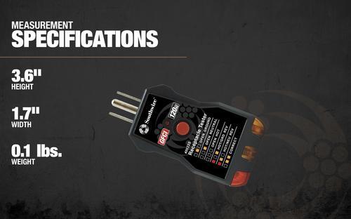 Southwire® Receptacle Tester with Push Button GFCI Test