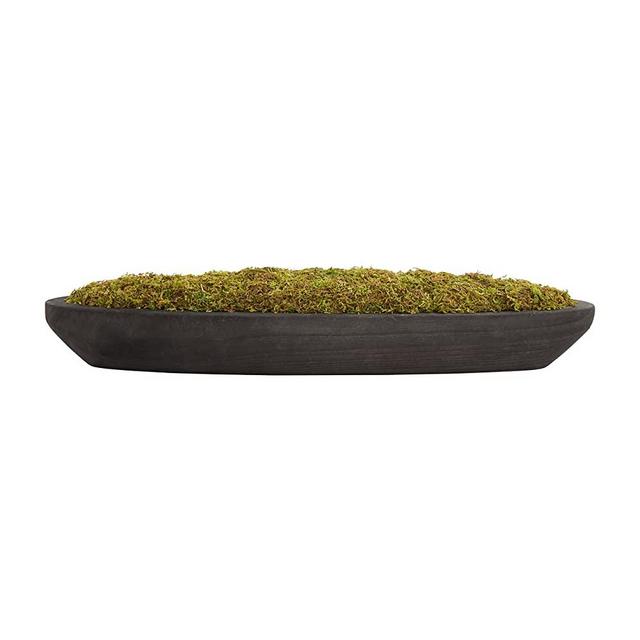 Mud Pie Moss Black Tray, 4 1/2" X 24"