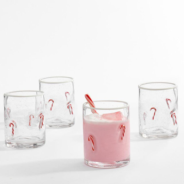 Peppermint Icon Drinking Glasses, Set of 4